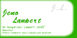 jeno lampert business card